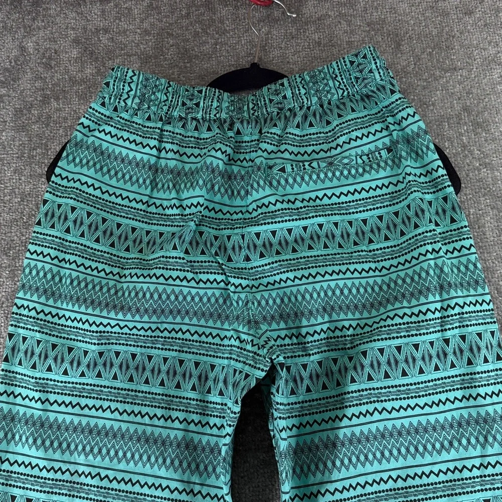 Titicaca Pull On Pants Teal Blue Patterned Joggers Womens M Mid Rise Straight - Picture 7 of 7